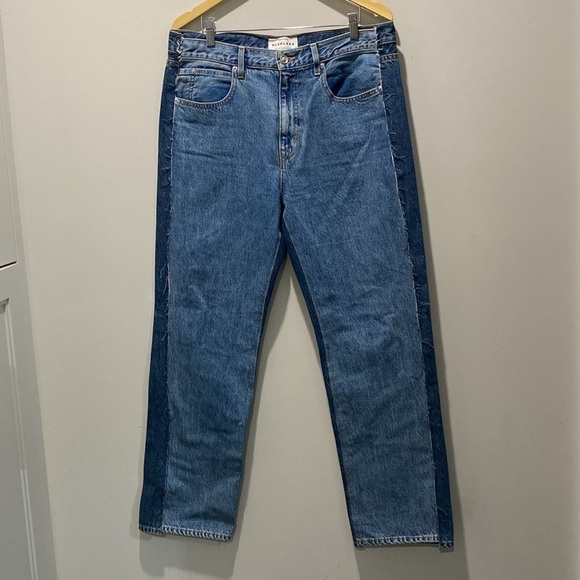 SLVRLAKE London Jeans Re-work Paneled 2 Tone Reverse Denim Jeans Size 32 - Picture 3 of 16